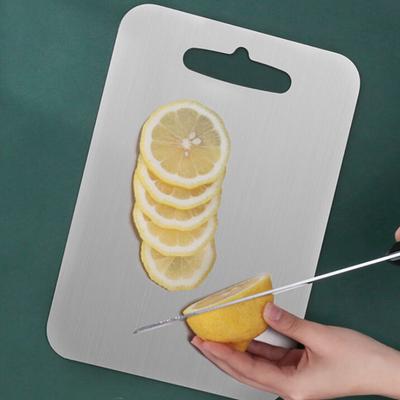 Rectangular 304 Stainless Steel Cutting Board Mold Proof Deodorized Chopping Board Double-Sided Use Kneading Board
