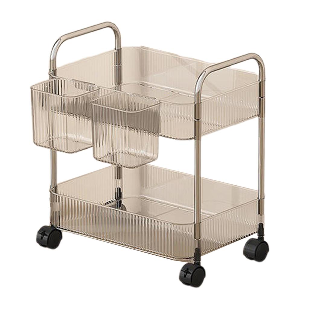 Moderner rollender Schminkwagen Klare Regale Platzsparend Badezimmer Schlafzimmer Organisationslösung Produktorganisatoren