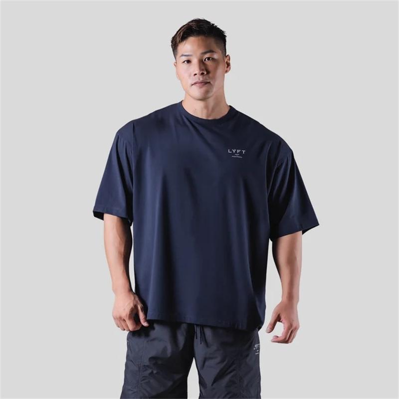 LYFT Silver Reflective Logo Men T-shirt Casual Gym Short Sleeve 100% Cotton Fitness Bodybuilding Workout Tees Tops Clothing