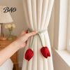 Multi-use Decorative Ties 2Pcs Tulip Bud Curtain Ties, Tiebacks, Flower Buds Soft Rope Tiebacks for Bedroom Curtains Patio Drapes with Flowers
