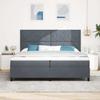 LED Boxspring Bed with Headboard Dark Grey 200 X 200 Cm Velvet