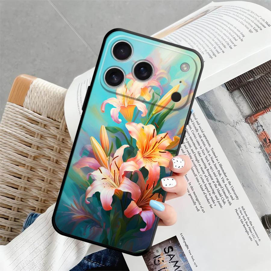Simple Flower Case for Apple iPhone 17 Pro Max 11 XR XS MAX 16 Air 13 12 15 Pro 7 8 14 Funda Phone Cover