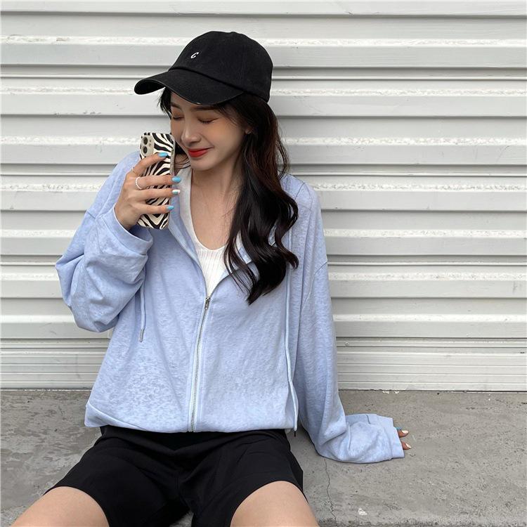 Dámský letní kardigan s ochranou proti slunci 2022 - Tenký, s dlouhým rukávem, volného střihu, módní, ke všemu, se zipem