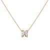 Elegant Gold Titanium Steel Zircon Pendant Necklace for Women - Simple, Shiny, No-Fade Clavicle Chain