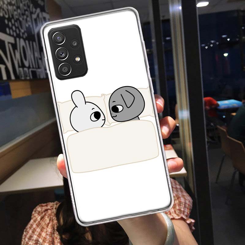 Cute Cartoon K-Kkamang Phone Case for Samsung A54 A57 A37 A17 A14 A15 A12 A24 A34 A55 A35 A25 A52S A07 A05S A04S A22 A32 A72 Gal