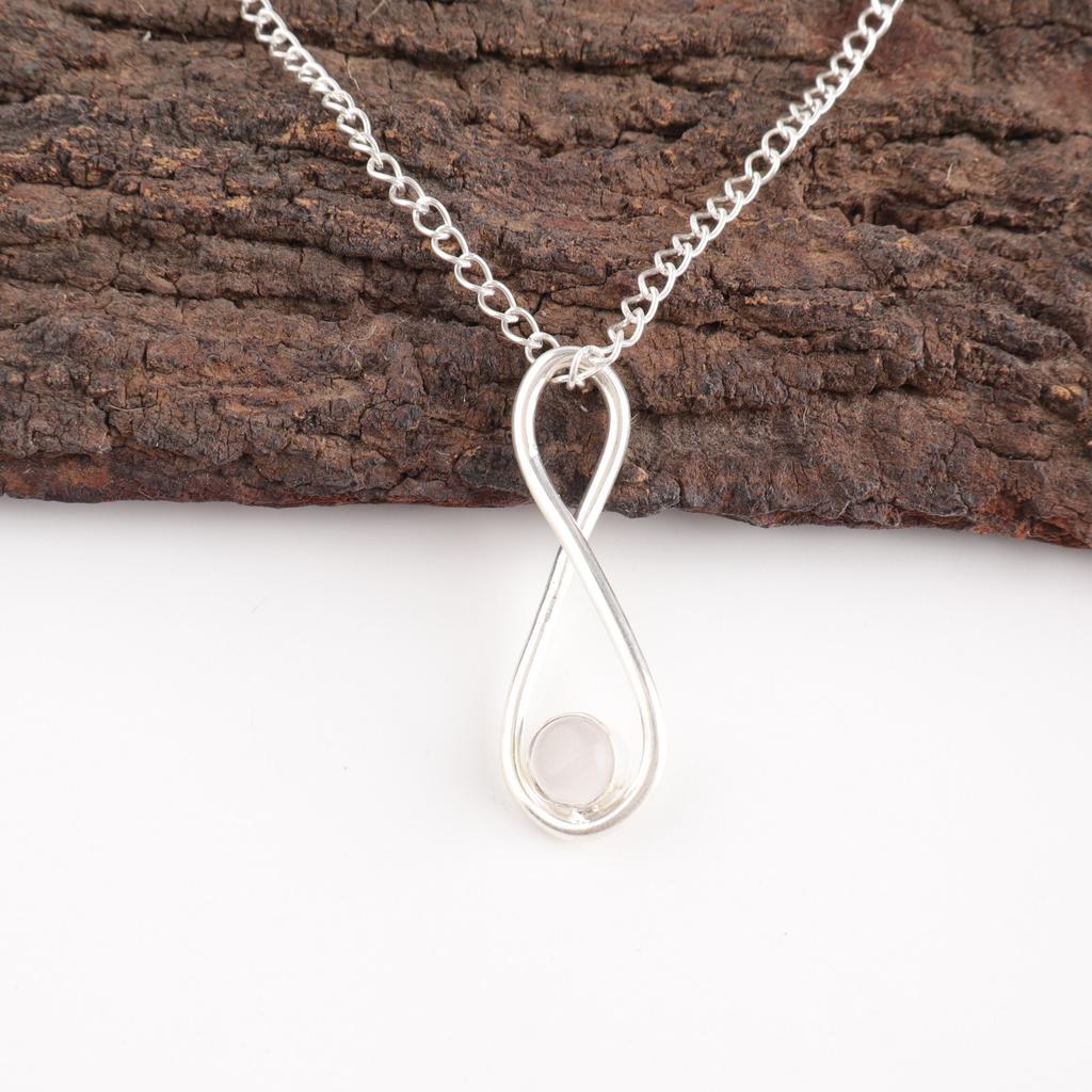 Selenite Gemstone 925 Stamped Silver Jewelry Handmade Pendant 1.66" Gift For Mom PP-20-45