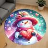 1 Stück Schneemann Herz Rund Stuhlmatte Büro Teppich - Rutschfest, Bodenmatte für Büro, Schlafzimmer, Ideales Wohndekor Geschenk c0112013