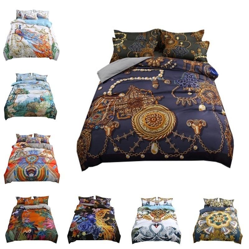 

WTEMPO Airdom новый дизайн 3D комплект постельного белья богемное покрывало с принтом Queen King полиэстеровое постельное белье 3 шт. 1011(Queen)