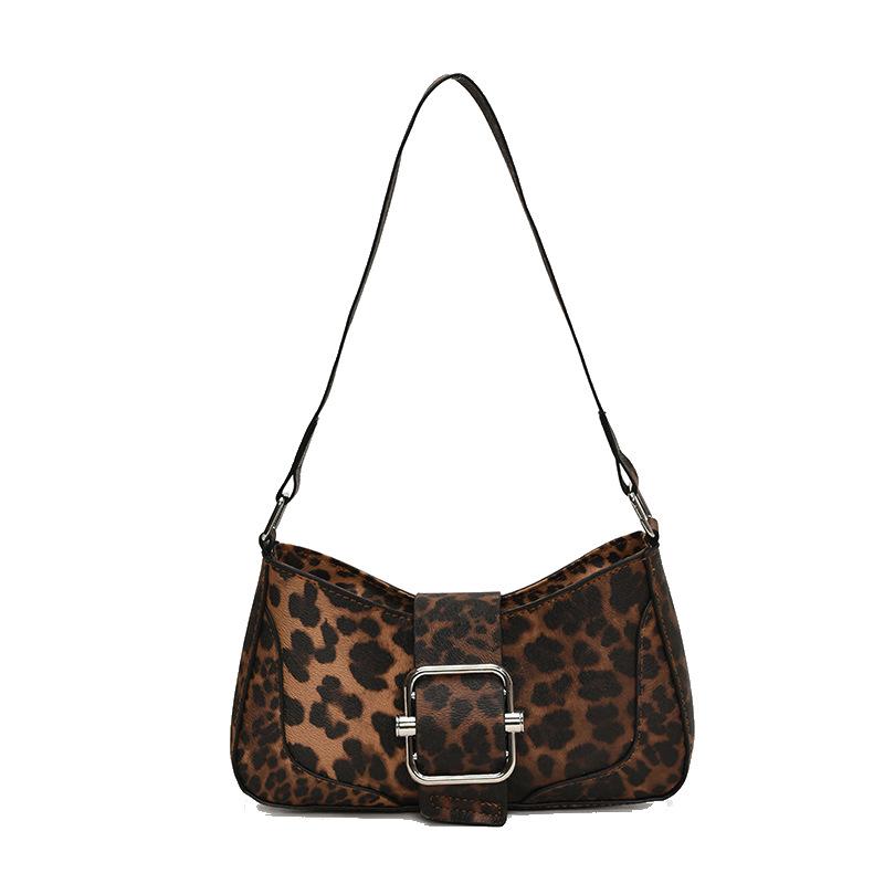 Leopard print niche design fashionable shoulder bag women's autumn and winter new high-end texture foreign style versatile casual armpit bag