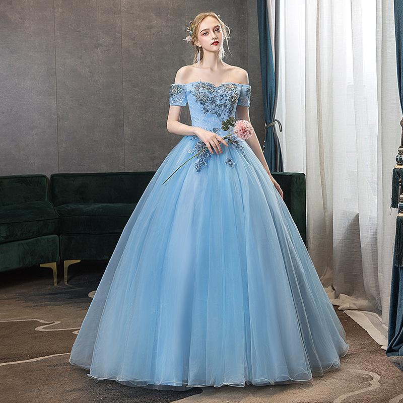 Evening Dress, Fluffy Skirt, Host Long Performance Clothes, Vocal Art Examination Students, Bel Canto Solo Stage Annual Meeting Dress, Women