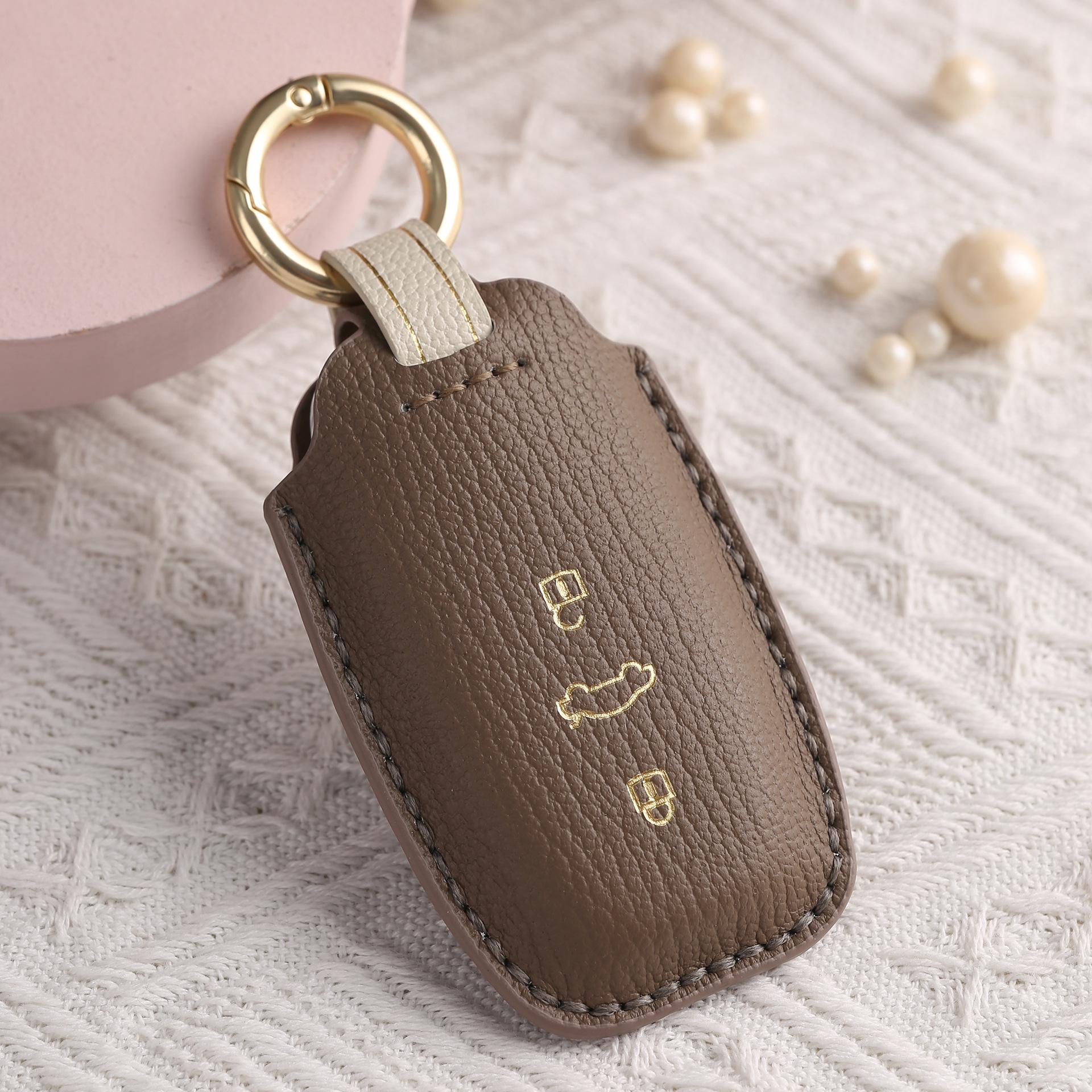 

The Key Bag Is Suitable For A4L Car Key Cover Q5L High-End Q7 A3 A6L A7 A8 Shell Buckle, Simple коричневый