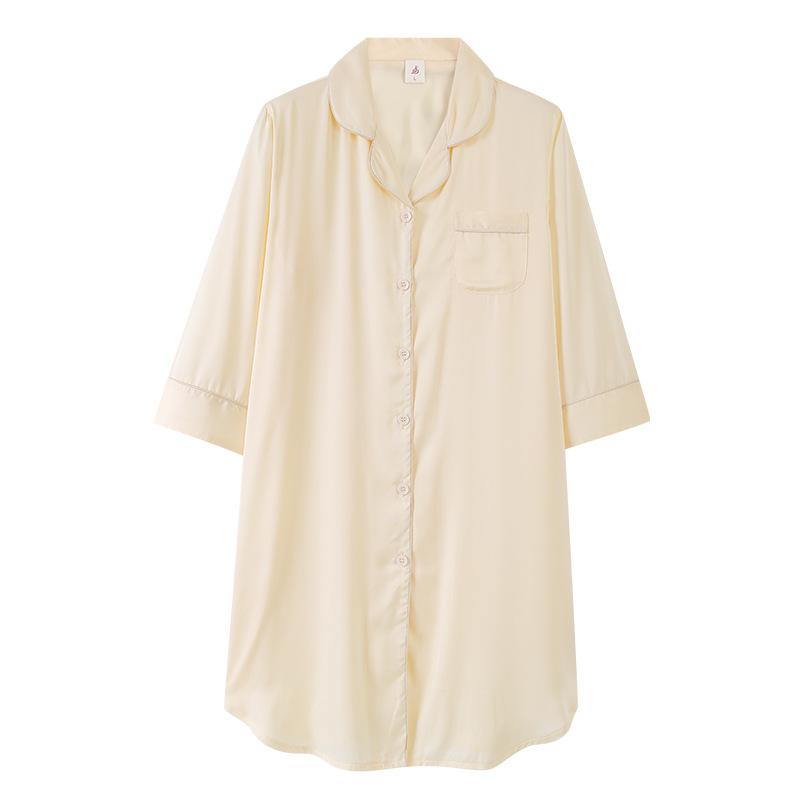 Ice Silk Nightdress for Women, Summer Women's Sexy Shirt, Summer Loungewear, Silk Pajamas 1011 New Summer Arrival