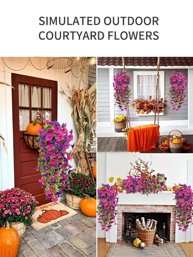 1PC Outdoor Courtyard Artificial Flowers, Eucalyptus Morning Glories, Silk Flowers, Home Wedding Decorations