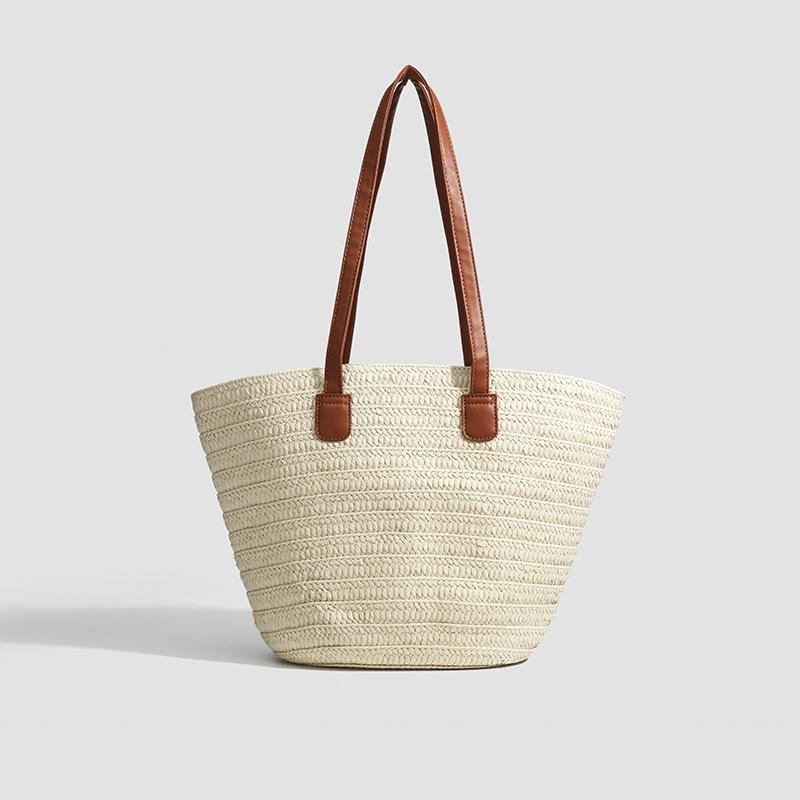 2026 Versatile Simple Shoulder Straw Bag New Large Capacity Straw Tote Bag Women s Seaside Holiday Beach Bag Women s