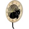 Black Cat Clock with Moving Tail Vintage, Funny Cat Wall Clock with Swinging Tail Silent Non Ticking Battery Operated Creative DIY Pendulum Wall