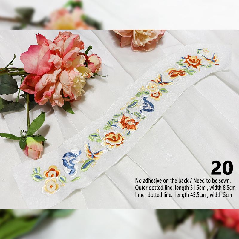 1 Stück Stickerei-Aufnäher im chinesischen Stil Qipao Hanfu Kantenrock Kopfaufnäher DIY Robe Kleid Applikation Dekor Nähzubehör