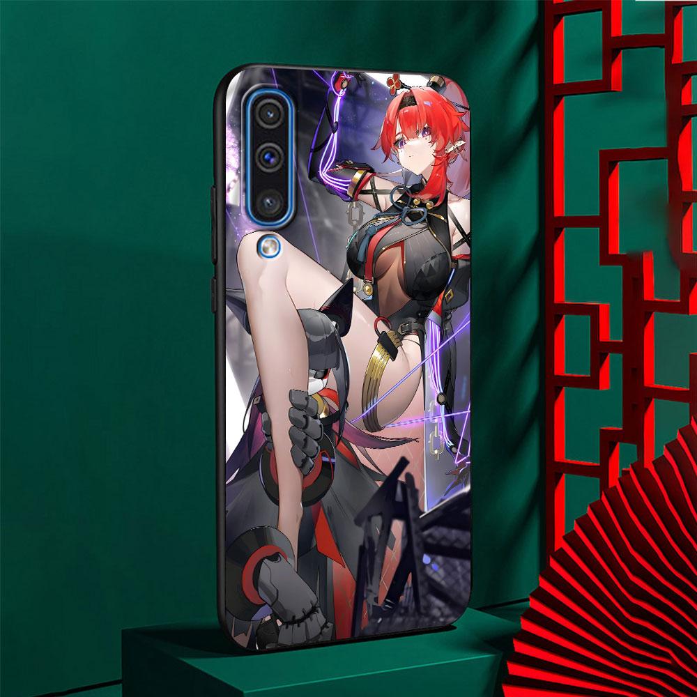 Yin lin Wuthering Waves Case for Samsung Galaxy A03 A04s A20 A30 A20e A70 A70s A50 A40 A30s A50s A20s A10s TPU Black Phone Cover