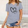 Heart Love Print Tshirt Female Ladies Harajuku Casual Tops Summer Short Sleeve Vneck Tshirt Heart Graphic Unisex Clothing