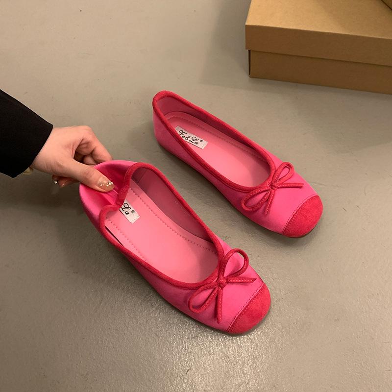 Gentle flat-soled evening shoes French silver new Chinese single shoes women's shoes new spring and summer soft-soled blue ballet shoes