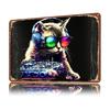 Cat Headphone Dj Music D Texture Printed Poster Custom Vintage Metal Tin Plate Sign for Wall Art Home Decoration Gaming House