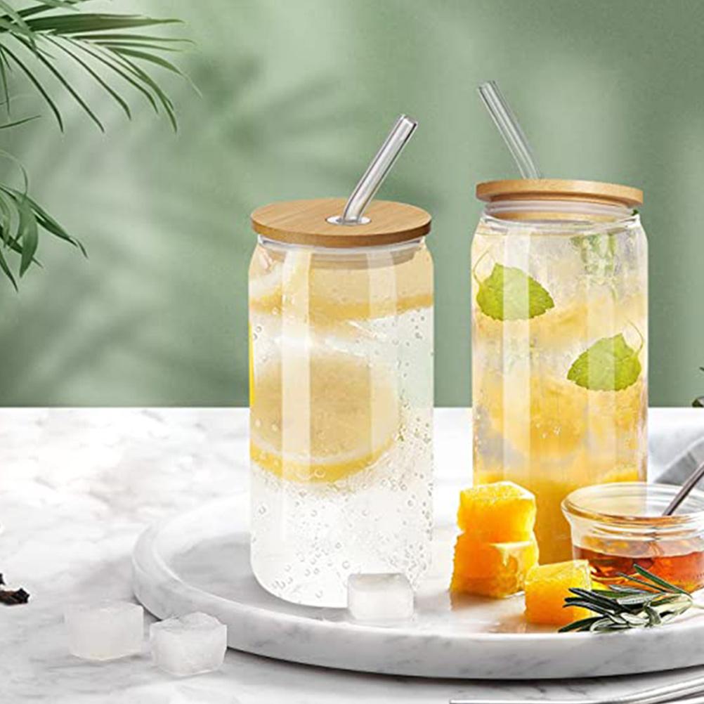 2 Sets Water Cup Espresso Clear Design Glass Juice Iced Tea Coffee Mug Beverage Covered