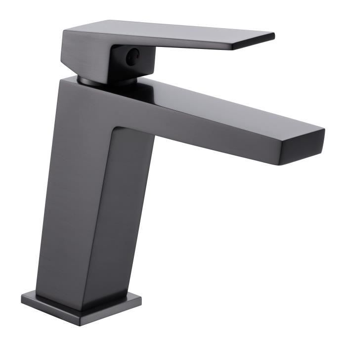 Robinet De Lavabo - IMEX - ART - Noir - Finition Gun Metal - Monotrou