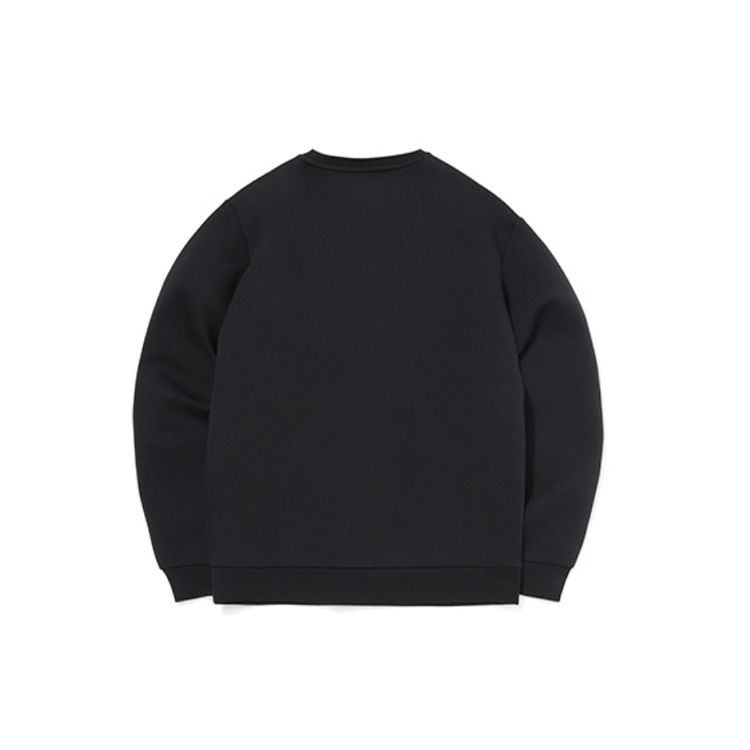 Lining Long Sleeve Crew Neck Sweatshirt Men Tops Black AWDQ703-1