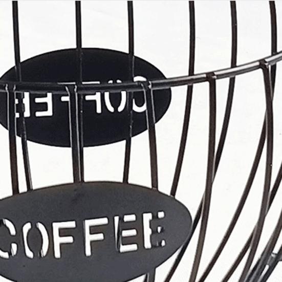 Coffee Holder Minimalist Non-slip Hollowed Rustproof Corrosion-resistant Large Capacity Iron Ergonomic Handle K Cup Organizer for Counter