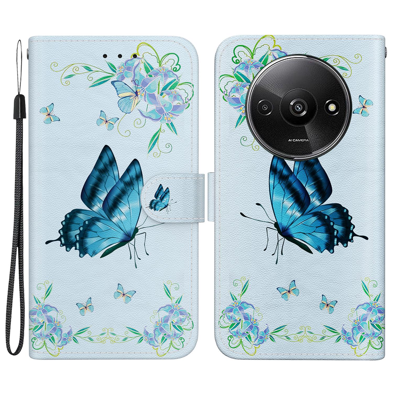 

For Xiaomi Redmi A3/Poco C61 4G Magnetic Case Wallet Design Pattern Printing Phone Cover J