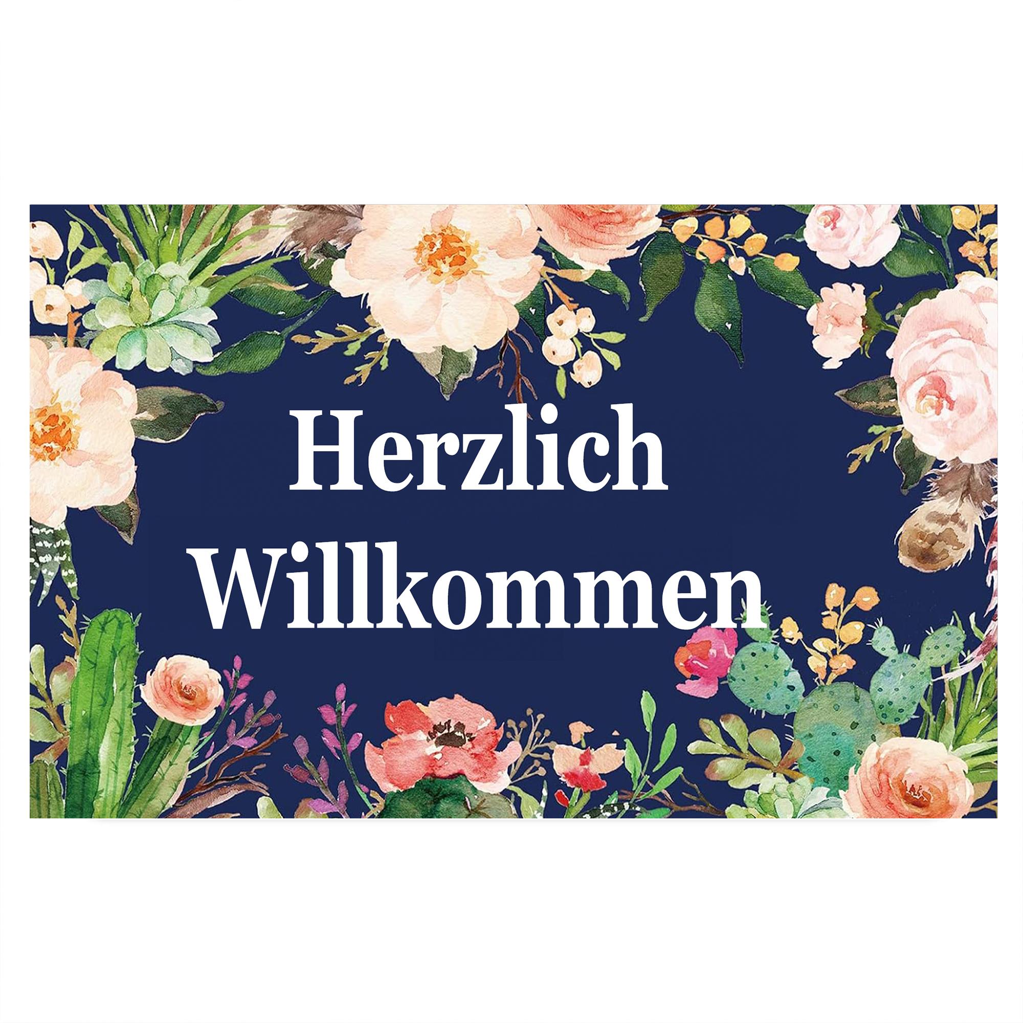 Hartelijk Welkom Duitse Deurmat Buiten Antislip Rubber voor Entree Binnen Portiek Decor Tapijt Grappige Deurmat 90cmx60cm