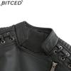 BITCED Spring/Autumn Women's Leather Jacket - Short Fit, Slim-Cut, Lightweight Leather Coat, Biker Style