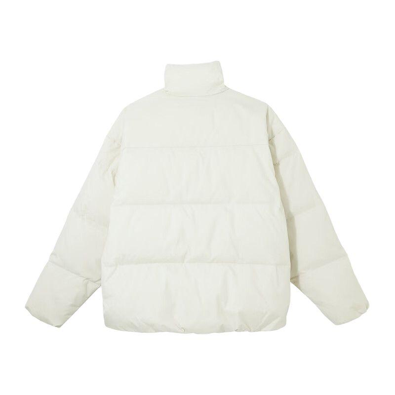 Puma Classics Relaxed Down Jacket Brand Logo Stand Collar Warm Zipper Long Sleeve Down Coat Unisex Jacket Snow-White 631636-80