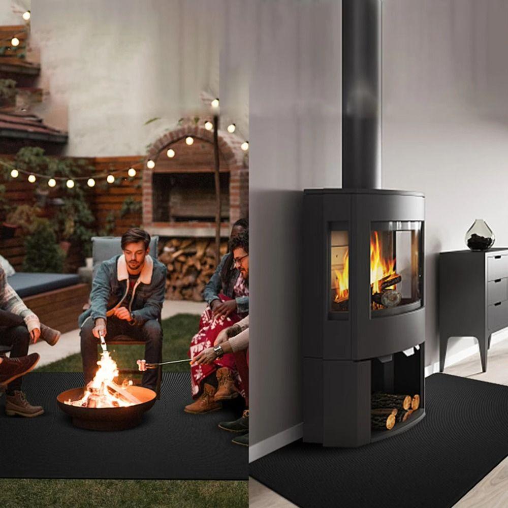 New Oilproof Barbecue Grills Mat High Temperature Resistant Black Fireplaces Protective Mat Flame Retardant Pad Outdoor BBQ