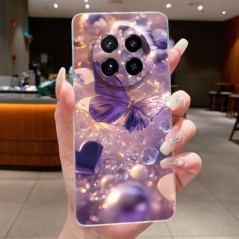 Case For Realme GT 5 Pro Casing Luxury Butterfly Flower Clear Soft TPU Silicone Back Cover For Realme GT5 Pro GT5Pro Phone Cases