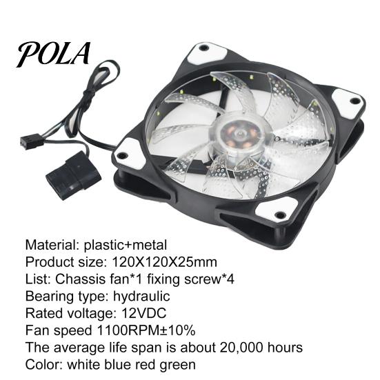 Case Fan 15 LED Lights Hydraulic Bearing Long Service Computer Life Silent 3Pin 4Pin