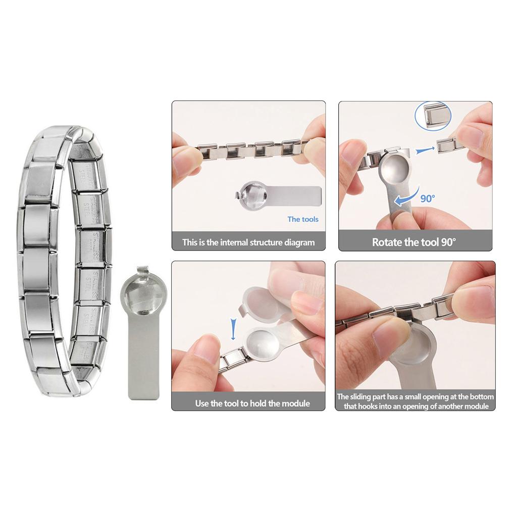 Ensemble de breloques vintage italiennes pour bracelet, pendentifs chics modulaires en acier inoxydable pour la création de bracelets distinctifs