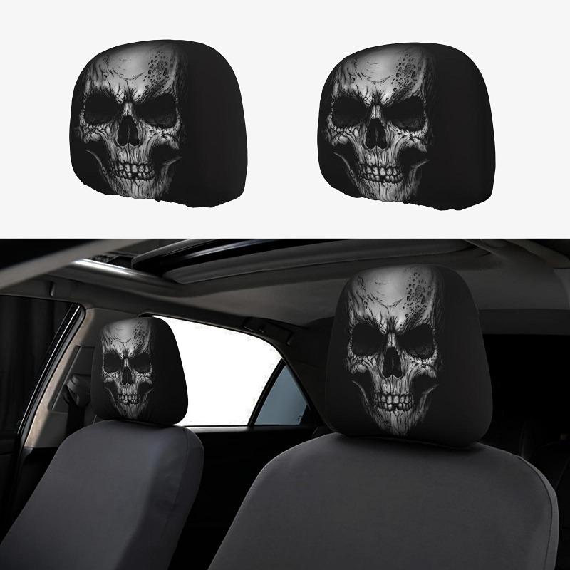 2PCS Funny Cartoon car headrest Cover, Cute Funny Eyes, Suitable for Halloween, Christmas car Universal Elastic Models Funny Decoration