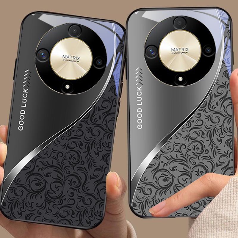 Gradient Pattern Blue For Honor Magic 6 50 70 90 Lite X7b 200 Pro Nova 10 Nova 5T X6 P30 Pura 70 Ultra Tempered Glass Phone Case