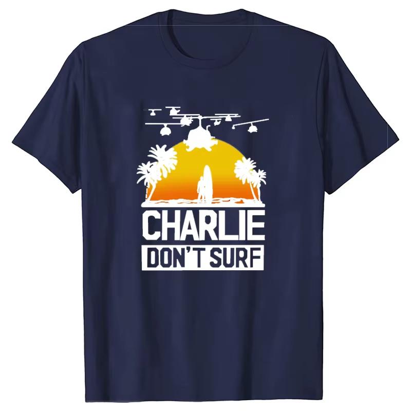 Charlie Not Surfing T-Shirt Unisex Modernes Offenbarungsfilm-Muster Aufgedrucktes T-Shirt Mode Vielseitig Reines Baumwoll-T-Shirt