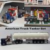 1015PCS Large Size American Truck Tanker Truck Model Building Blocks Set DIY Display Toy for Collectors Holiday Birthday Gifts