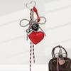 Creative Glossy Leather Pearl Bow Keyring Y2k Long Tassel Love Heart Backpack Pendant Bag Charms Handmade Bag Purse Decor Gift