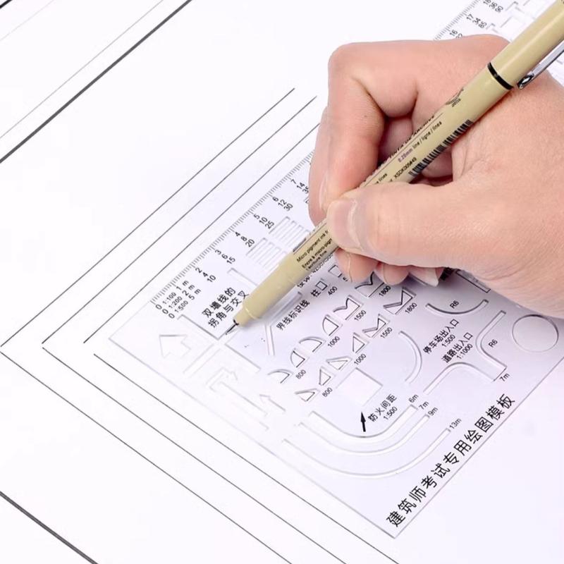 Circular Oval Ruler With Hollow Circle Cutting Durable Drawing Design Architect Template Drafting Ruler Template Measuring Ruler