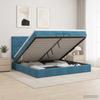 Ottoman Bed with Mattress Dark Blue 200 X 200 Cm Velvet
