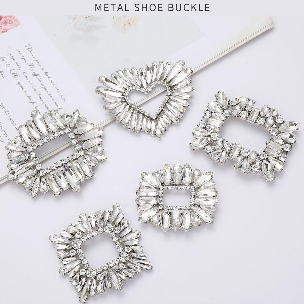 Square Clamp Shoe Clip Wedding High Heel Women Bride Shoes Decoration Rhinestone Shiny Decorative Clips Butterfly Charm Buckle