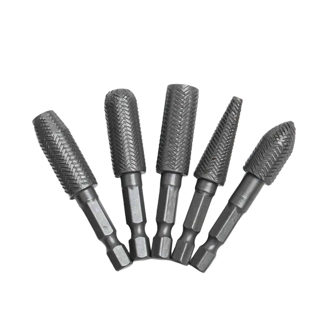 Hex Shank Rotary Steel File Drill Bits Burrs Grinding Grooved Sanding Engraving