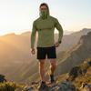 Men’s Long Sleeve Hooded Shirt with Face Cover Lightweight Breathable Athletic Pullover for Outdoor Sports Activities
