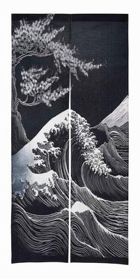 Cortina Noren para Puerta 180cm, Monte Fuji Arte Japonés Moderno, Pantalla de Privacidad para Barra de Tensión, Divisor de Habitación Elegante, Decoración Interior de Japón, Tamaño Largo