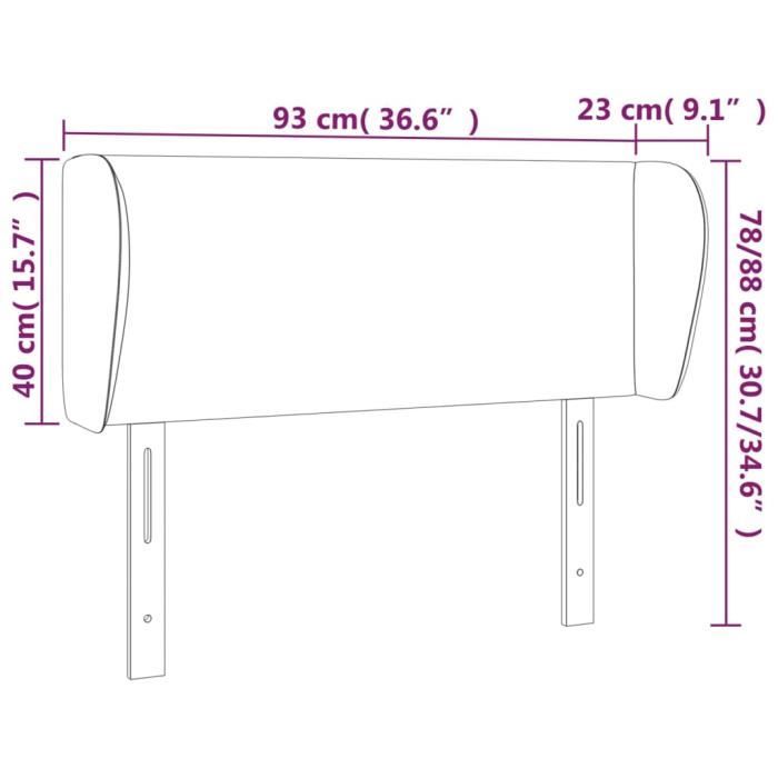VidaXL Headboard with Ears Cappuccino 93x23x78-88 Cm Faux Leather3116947