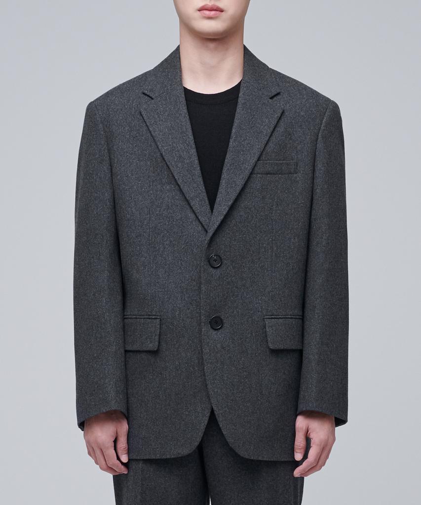Musinsa Standard Wool Flannel Oversized Blazer [Medium Grey]