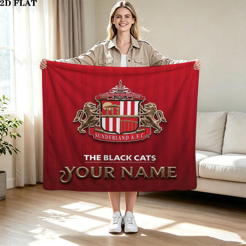1PC Sunderland A.F Custom Name Patterned Flannel Blanket Suitable For All Seasons for Home Decor Warmth and Comfort Gifts Holiday Present